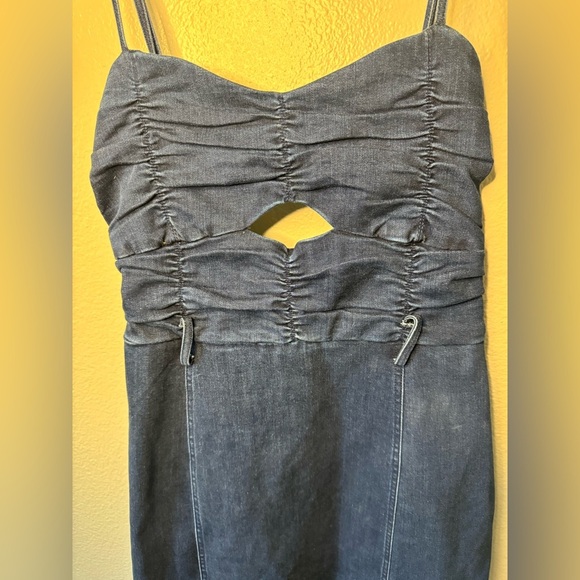 Free People Serenity Ruched Denim Midi Dress - Picture 5 of 10